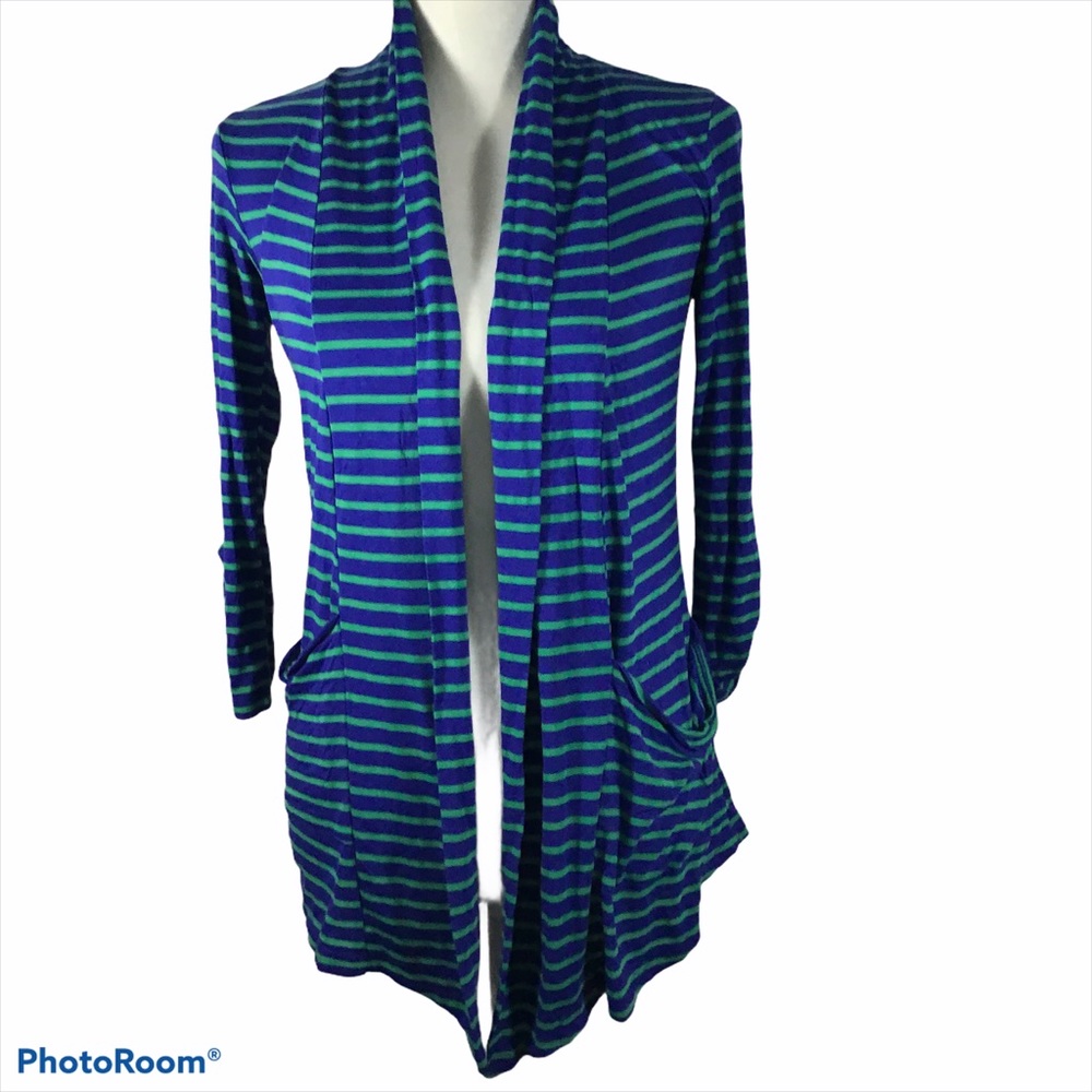 Blue & Green‎ Stripe Cardigan S